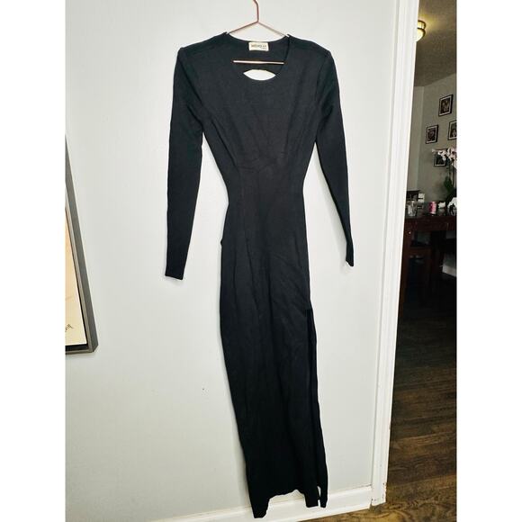 NICHOLAS Women's Black Open Back Cutout Stretch-Knit Zaire Maxi Dress Size - Picture 5 of 15